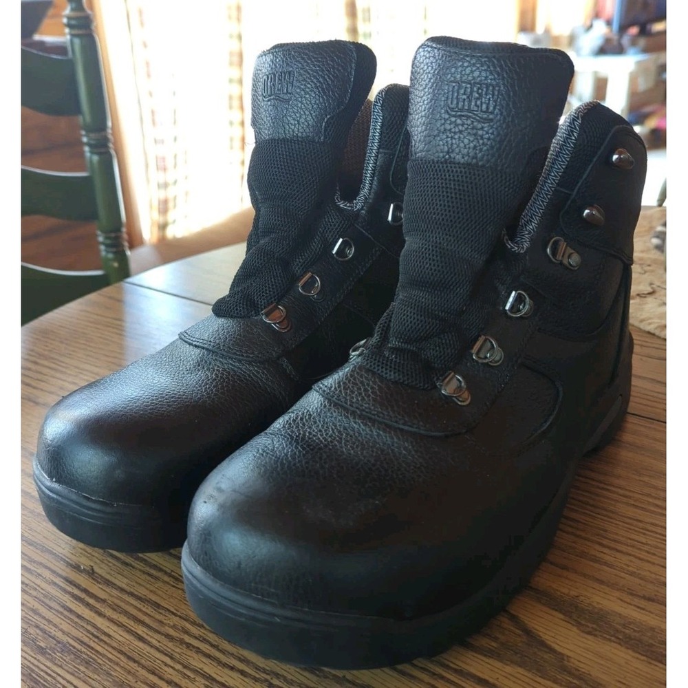 Drew Mens Rockford Black Tumbled Leather Boots Comfort Waterproof Steel 13W Wide